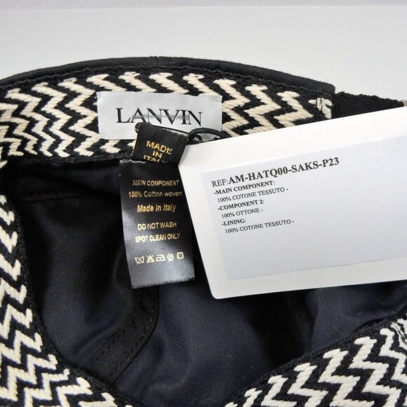 NWT$360 LANVIN Curb Woven Logo Cotton Baseball Cap 60 Medium - Picture 8 of 11